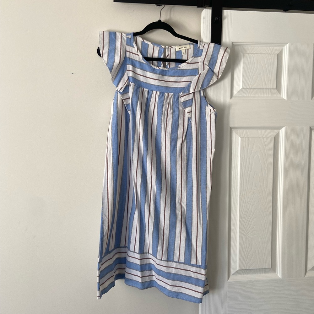 Stylish Blue and White Striped Dress